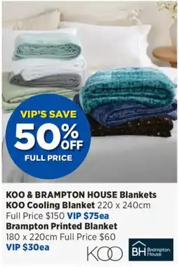 Spotlight KOO & BRAMPTON HOUSE Blankets offer