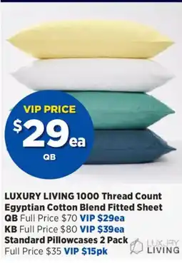 Spotlight Luxury Living Egyptian Cotton Blend Fitted Sheet offer