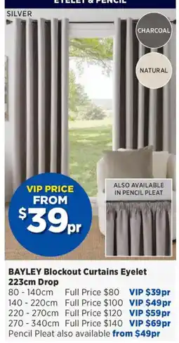 Spotlight Bayley Blockout Curtains Eyelet offer