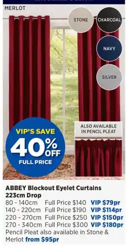 Spotlight Abbey Blockout Eyelet Curtains offer