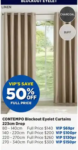 Spotlight Contempo Blockout Eyelet Curtains offer