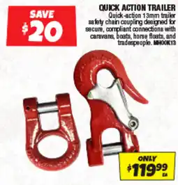 Autobarn Quick-action 13mm trailer safety chain coupling offer