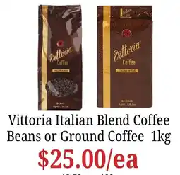 Farmer Jack's Vittoria Italian Blend Coffee Beans or Ground Coffee offer