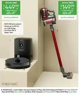 Harris Scarfe Magivaac Laser Robot Vacuum Cleaner & Mop with Auto Disposal Station offer