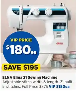 Spotlight ELNA Elina 21 Sewing Machine offer