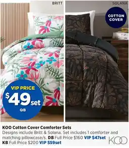 Spotlight KOO Cotton Cover Comforter Sets offer