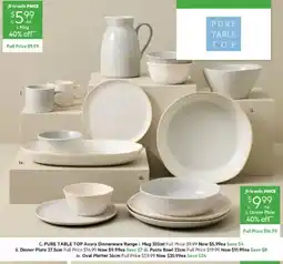 Harris Scarfe PURE TABLE TOP Avara Dinnerware Range offer
