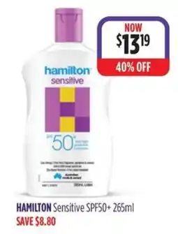 Wizard Pharmacy Hamilton Sensitive SPF50+ offer