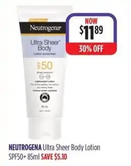 Wizard Pharmacy Neutrogena Ultra Sheer Body Lotion offer