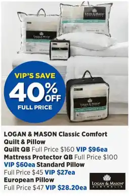 Spotlight Logan & Mason Classic Comfort Quilt & Pillow offer