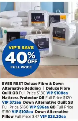 Spotlight Ever Rest Deluxe Fibre & Down Alternative Bedding offer