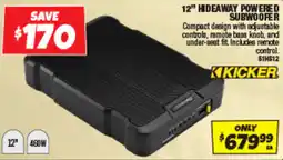 Autobarn 12" Hideaway Powered Subwoofer Kicker offer