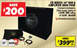 Autobarn ZB Series 10" Sub & Amplifier Bass Pack Phoenix Gold offer