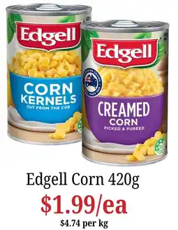 Farmer Jack's Edgell Corn offer