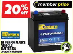 Autobarn Century Hi Performance Vehicle Batteries offer