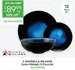 Harris Scarfe E. MAXWELL & WILLIAMS Caviar Midnight 12 Piece Set offer