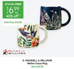 Harris Scarfe B. MAXWELL & WILLIAMS Native Grace Mug offer