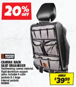 Autobarn Rough Country Canvas Back Seat Organiser offer