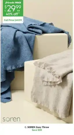 Harris Scarfe C. SOREN Zoey Throw offer