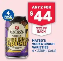 Bottlemart Matso's Vodka Crush Varieties offer
