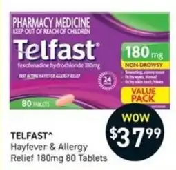 Chemist King Telfast Hayfever & Allergy Relief 180mg offer