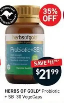 Chemist King Herbs of Gold Probiotic + SB 30 VegeCaps offer