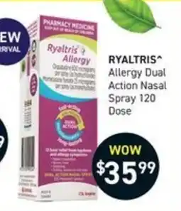 Chemist King Ryaltris Allergy Dual Action Nasal Spray offer