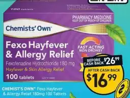 Chemist King Chemists' Own Fexo Hayfever & Allergy Relief offer