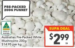 Supa Valu Australian Pre-Packed White Mushrooms offer