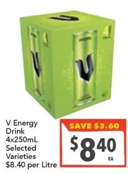 Supa Valu V Energy Drink Selected Varieties offer