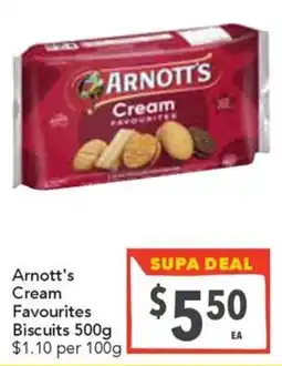 Supa Valu Arnott's Cream Favourites Biscuits offer