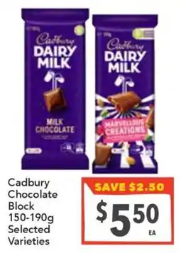 Supa Valu Cadbury Chocolate Block offer