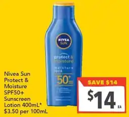 Supa Valu Nivea Sun Protect & Moisture Sunscreen Lotion offer