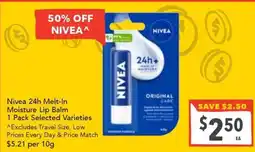 Supa Valu Nivea 24h Melt-In Moisture Lip Balm offer