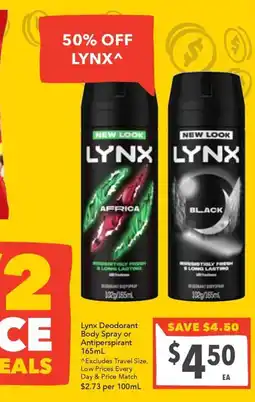 Supa Valu Lynx Deodorant Body Spray or Antiperspirant offer