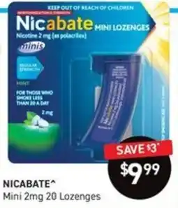 Chemist King Nicabate Mini 2mg Lozenges offer