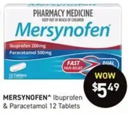 Chemist King Mersynofen Ibuprofen & Paracetamol 12 Tablets offer