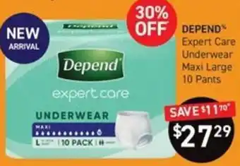 Depend expert care Underwear