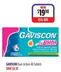 Wizard Pharmacy Gaviscon Dual Action 48 Tablets offer