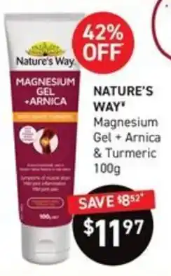 Chemist King Nature's Way Magnesium Gel + Arnica offer