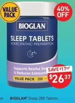 Chemist King Bioglan Sleep Tablets offer