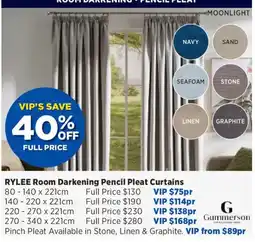 Spotlight Rylee Room Darkening Pencil Pleat Curtains offer
