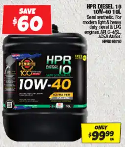 Autobarn Penrite HPR Diesel 10 Semi Synthetic offer