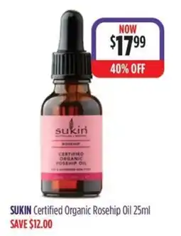 Wizard Pharmacy Sukin Certified Organic Rosehip Oil offer