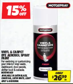 Autobarn Motospray Vinyl & Carpet Dye Aerosol Spray Paint offer