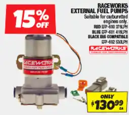 Autobarn Raceworks external fuel pumps offer