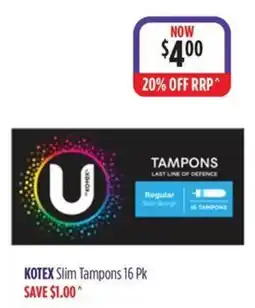 Wizard Pharmacy Kotex Slim Tampons offer