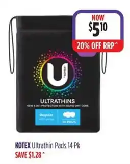 Wizard Pharmacy Kotex Ultrathin Pads offer