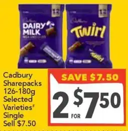 Supa Valu Cadbury Sharepacks Selected Varieties offer