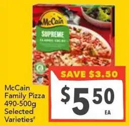 Supa Valu McCain Family Pizza offer